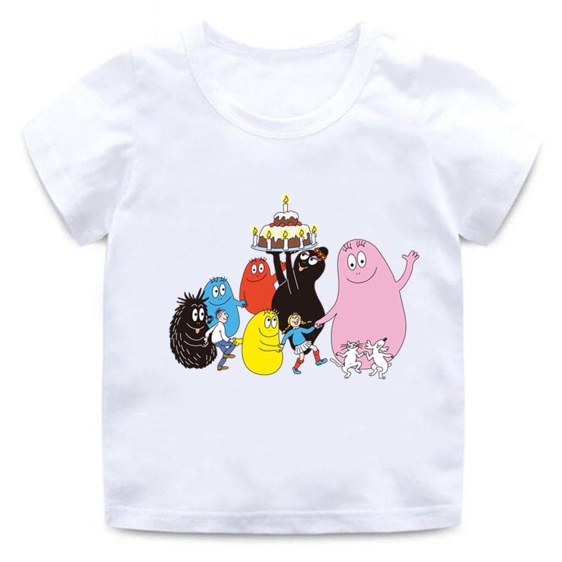 Cute Barbapapa Print Cartoon Baby Short Sleeves New Men Women Tee Adults Children Boy Gril Top Kids Parent Child Cotton Tshirt