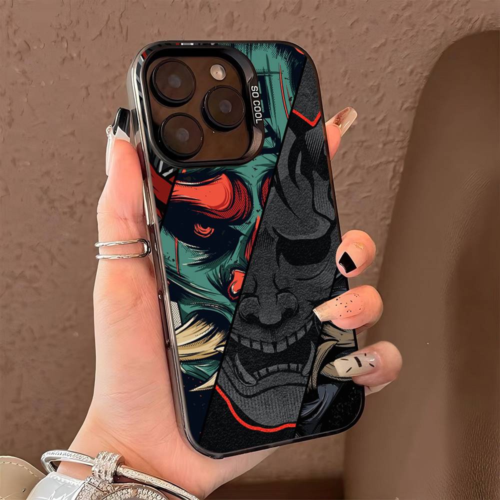Япония Лицо Призрака Самурай Чехол Для Телефона Для iPhone 16 15 14 13 12 11 Pro Max X XR XS MAX Матовый Ударопрочный Задняя Панель Противоударный Матовый Чехол