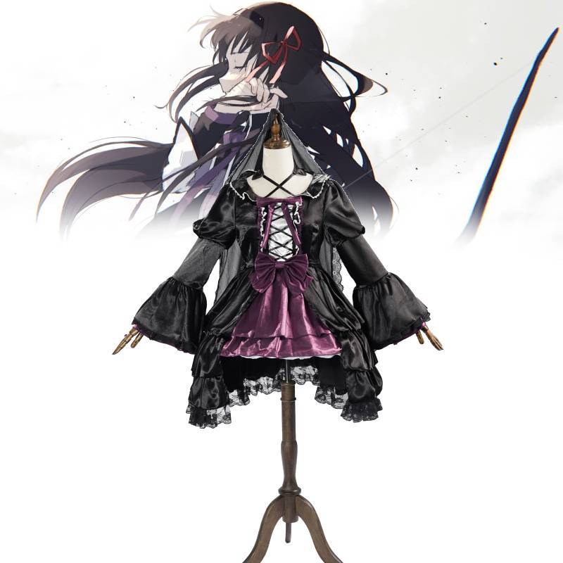Косплей-платье Акеми Хомуры из Puella Magi Madoka Magica, со спандексом, для ролевых игр