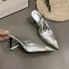 Sandals Women High Heels Shoes Fashion Summer Slippers  New Pointed Toe Sexy Dress Wedding Pumps Slingback Mujer Zapatillas