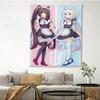 Настенный гобелен с изображением персонажей аниме Nekopara, хиппи, цветочный принт, настенное панно, эстетичный декор для комнаты, спальни, общежития, гостиной, настенное искусство