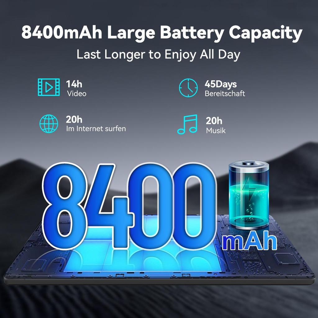 Планшет Android 15, 11,5-дюймовый 2K-дисплей, 30 ГБ ОЗУ + 128 ГБ ПЗУ, Аккумулятор 8400 мАч, Восьмиядерный процессор
