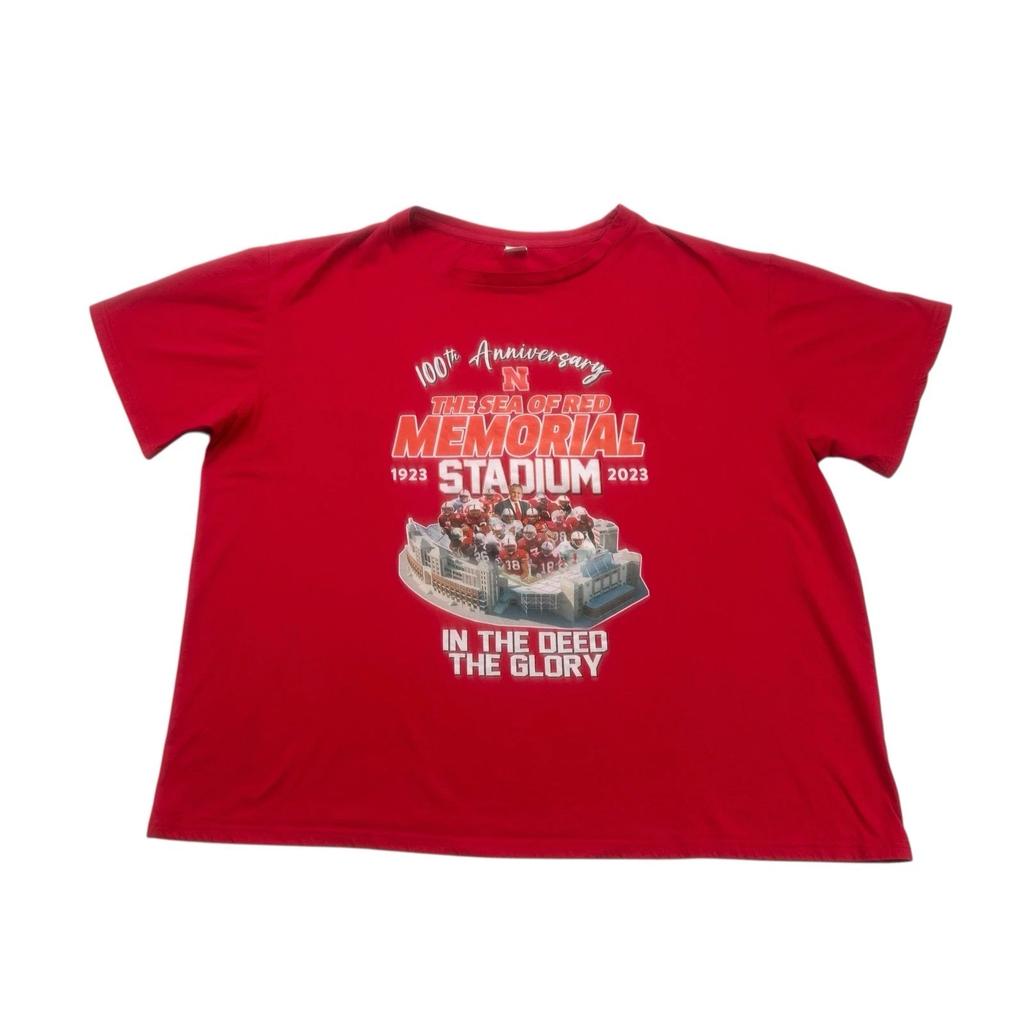 Футболка Adidas Nebraska Cornhuskers Мужская 3XL Море Красного Футбольные Huskers