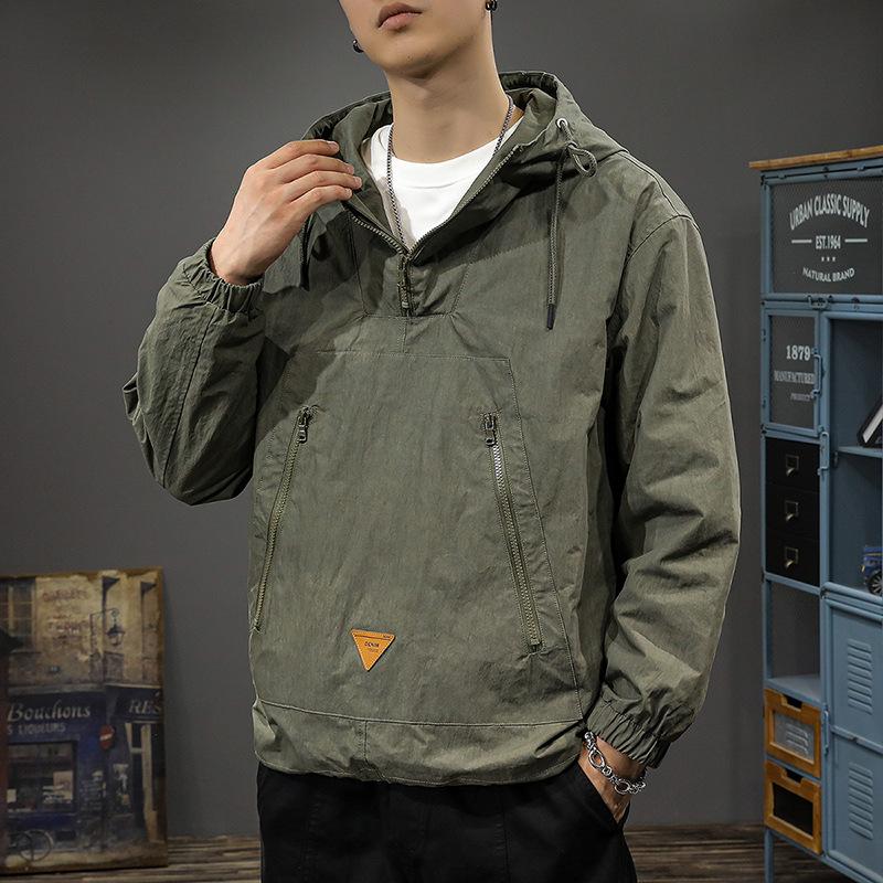Модная брендовая американская куртка с капюшоном Half-Pull Chain, мужская свободная куртка большого размера, тактическая функциональная куртка с инструментами