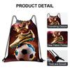 3pcs Football Pattern Drawstring Bags with Practical Pockets, Easy To Carry Football Training Bags