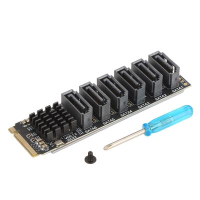 Карта-адаптер M.2 to SATA3.0 6 Гбит/с Высокоскоростная ASM1166 M.2 PCIE to SATA Карта расширения со Smart
