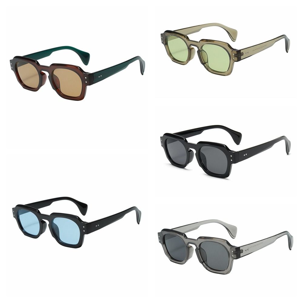 Rice Nail Square Frame Sunglasses Lightweight UV400 Sun Glasses Multicolor Lenses Eyewear  Outdoor