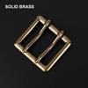 Мужская повседневная пряжка для ремня с двойным штырем из чистой меди - Цельная латунь, 4,0 см