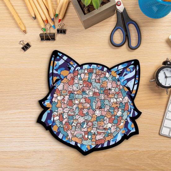 1 Набор Jigsaw Puzzle в форме кошки Милая деревянная головоломка-кошка Головоломка для взрослых и детей Игровая головоломка Обучающая