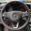 DIY Black Wear-Resistant Faux Leather Car Steering Wheel Cover For Mercedes-Benz Vito III ( W447 ) 2015- Braid