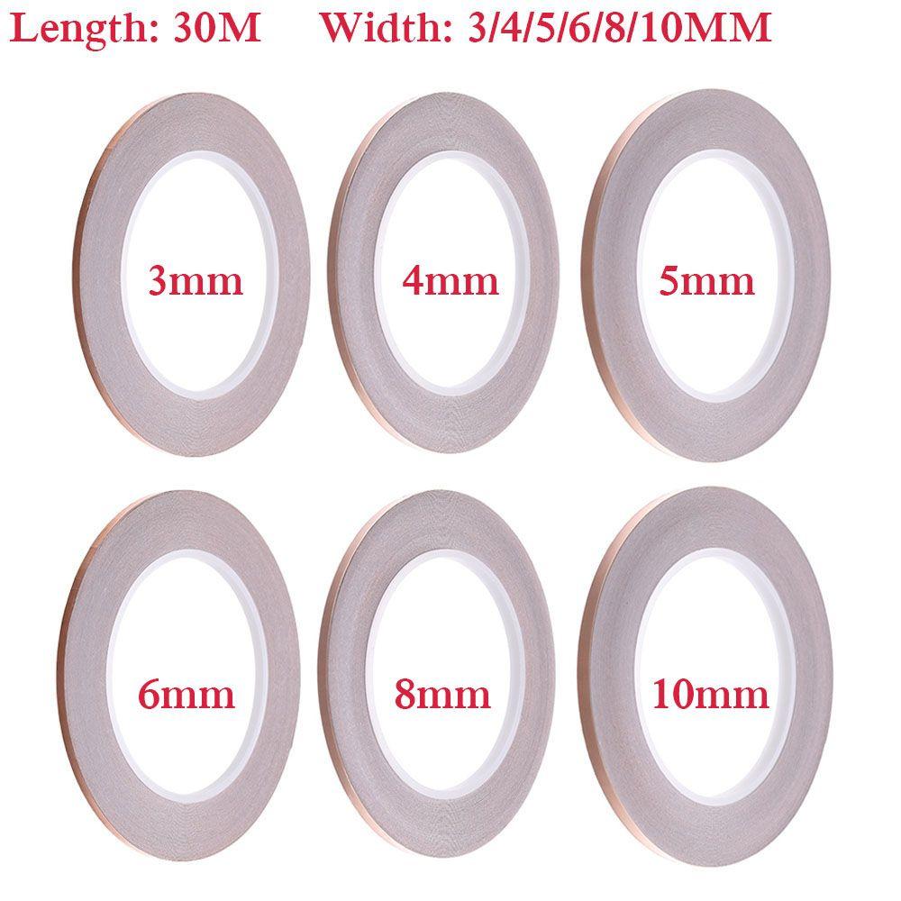 30 метров односторонней токопроводящей медной фольги, клейкая лента для экранирования электромагнитных помех, термостойкая лента