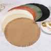 Плетеные круглые подставки под тарелки, тканые подставки для стола с кисточками для кухни, обеденной зоны, термостойкие, из натуральной ткани, подставки для сервировки стола для использования в помещении и на открытом воздухе