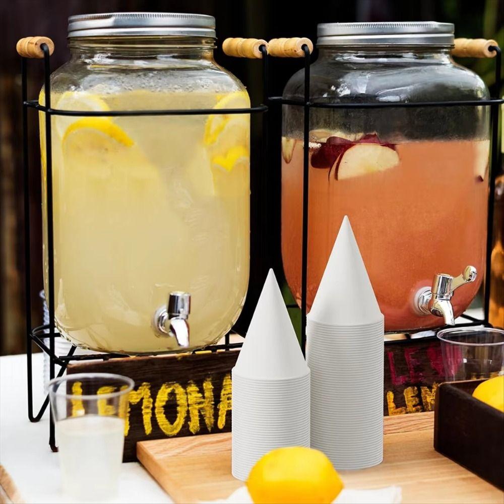 250 шт. 3,7 унции Белые бумажные конусные стаканчики Непротекаемые конусные праздничные столовые приборы Одноразовые бумажные стаканчики Спортзалы