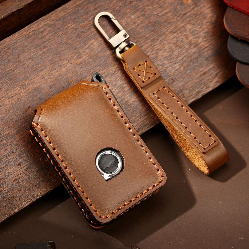 Handmade Car Key Cover for Volvo XC60 XC90 S90 Premium Leather Key Case Protector
