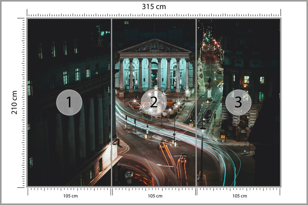 Фотообои Лондон ночью моющийся флис 315x210