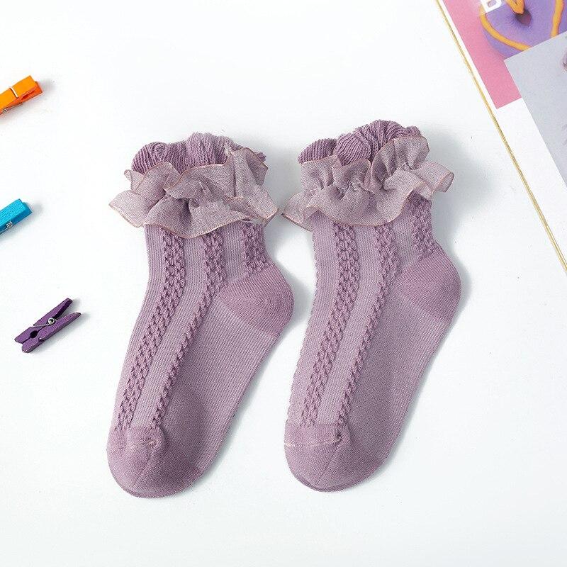 Cotton Lace Ruffle Princess Mesh Socks for Infant Baby Girls Children White Pink Newborn Socks Kids Short Sock Little Girl Socks