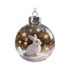Christmas Decoration Small Model Playful Animal Decoration Ball Transparent Hanging Christmas Ball Xmas Tree Pendant