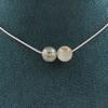 Stones and Minerals. Necklace 2 Beads Prehnite from Africa 8 Mm Stainless Steel Chain Necklace for Women, Men. Custom Size