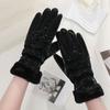 Plush Down Cotton Gloves New Winter Fleece Cold Weather Gloves Cotton Thickened Warm Women's Gloves Touch Screen Ski Gloves