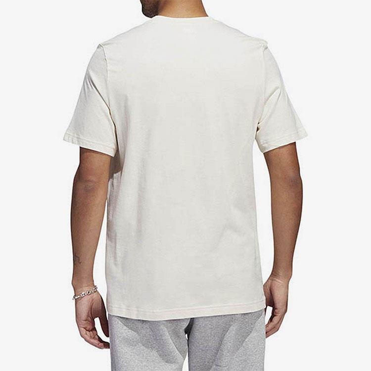adidas Футболка Originals Trefoil Solid Logo Casual с круглым вырезом, мужские топы, цвет Off-White HN0995