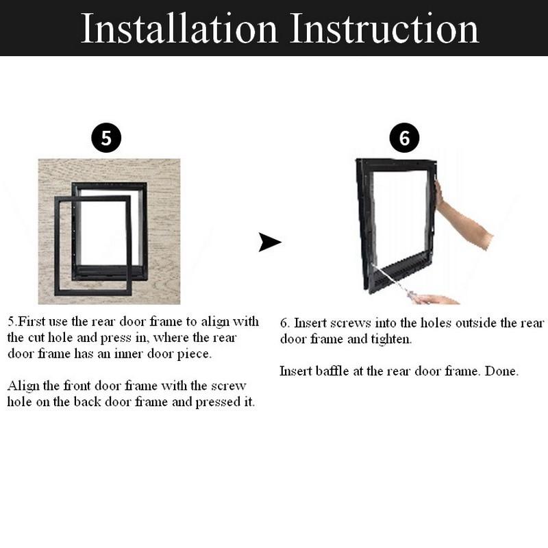 Inner Flap 30*19.2cm Dog Door for Wooden Doors HQ ABS Flame PVC Enter Outer Anti Raining Cover Insulated Cold Weather