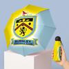 Burnley Football Pattern Printed Mini 5 Folds 8 Ribs Compact Umbrella Windproof Waterproof Lightweight Portable Folding