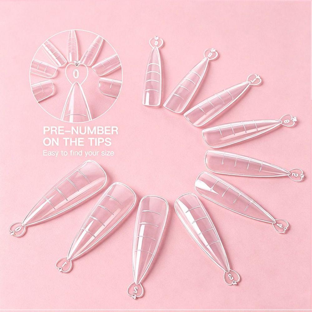 Coffin Shape Full Cover Nail Molds Thin Acrylic Nail Tips  French Manicure Tool