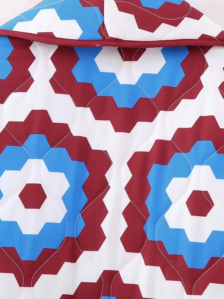 2023 Осеннее женское хлопковое пальто в стиле пэчворк с геометрическим принтом