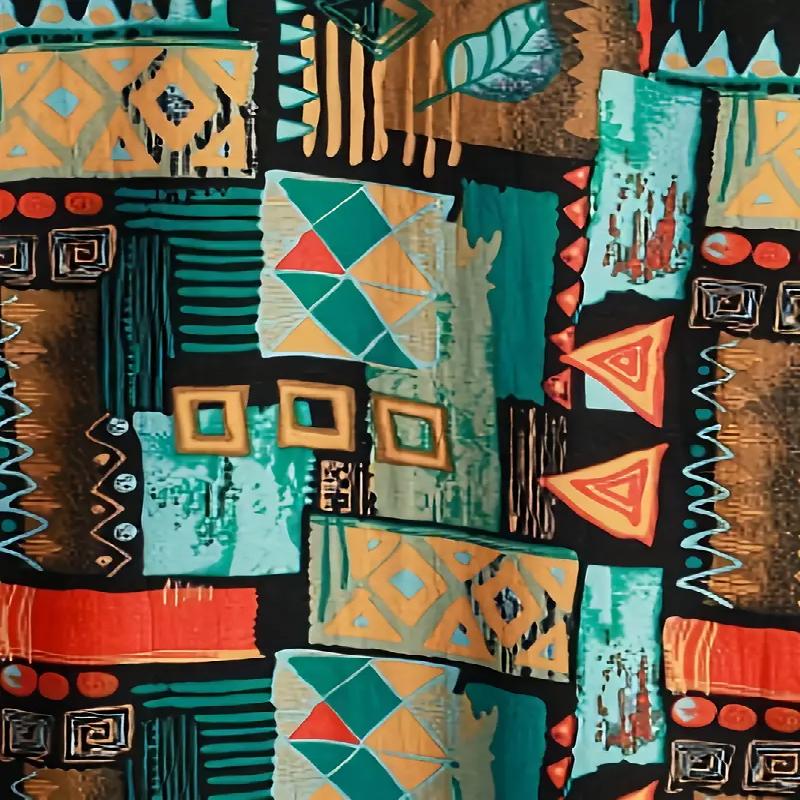 Летняя удобная мужская рубашка с короткими рукавами с 3D-цифровым принтом и модным дизайном пуговиц, подходящая для активного отдыха и отдыха на пляже