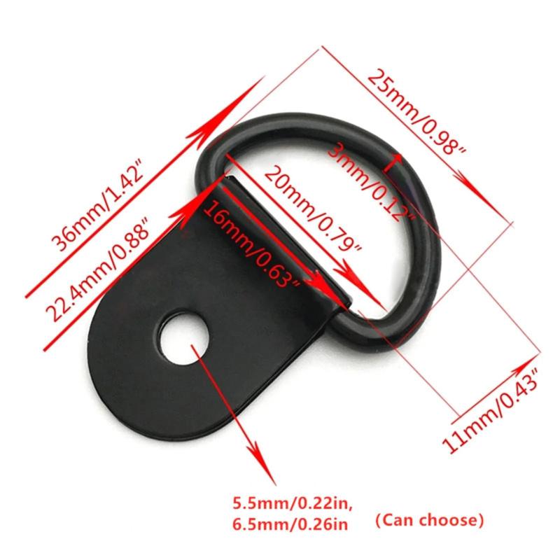 10/20pcs D Shape Pull Hook Tie Down Anchors Ring Iron Cargo Tie Down Ring for Truck Trailers RV Boats Accessories
