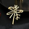 Simple Bow Ribbon Brooch Anti-Light Small Fragrance Inlaid Zircon Corsage Clothing Coat High-End Accessories