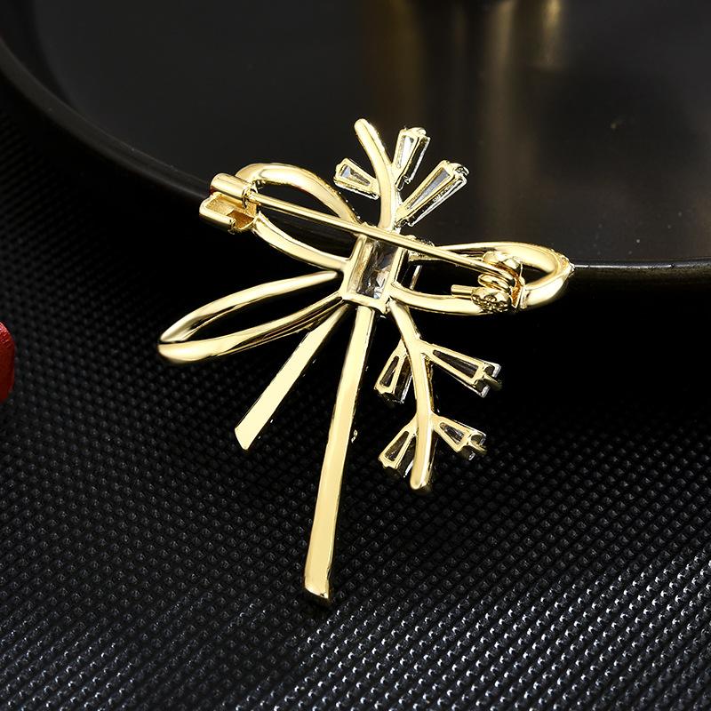 Simple Bow Ribbon Brooch Anti-Light Small Fragrance Inlaid Zircon Corsage Clothing Coat High-End Accessories