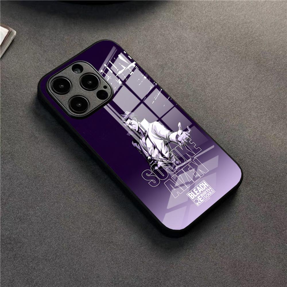 Чехол для телефона Аниме С-Соске Айзен Для 17 Pro Max IPhone 16 Pro 14 12 11 13 Mini X XR XS 15 Plus SE Стеклянная крышка