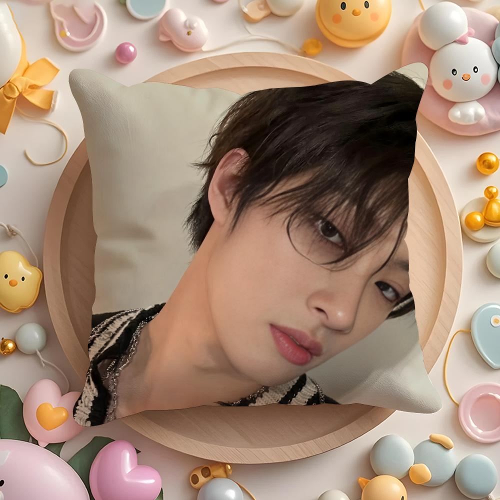 MMingi AAteez Idol Cushion Cover Plush Fabric Soft DoubleSided Printed Sofa Warm Winter Home Gift Pillow Cover