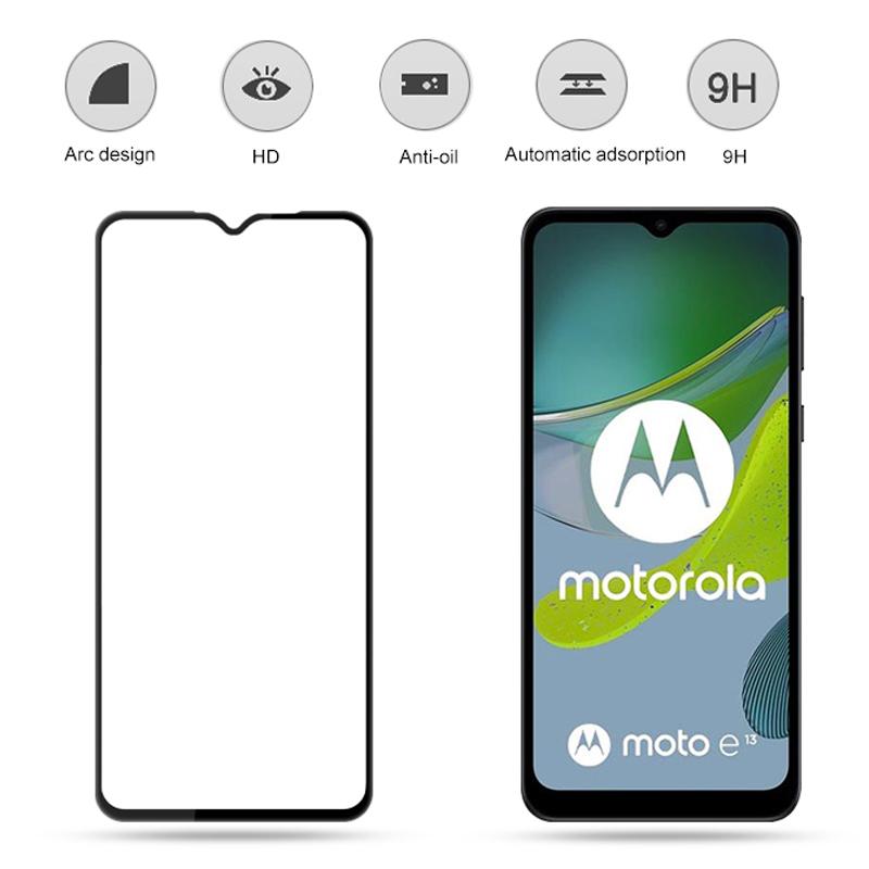 MOCOLO для Motorola Moto E13 4G (2023) Закаленное стекло, полноэкранный протектор, вторичная закалка, шелкография, противовзрывная пленка