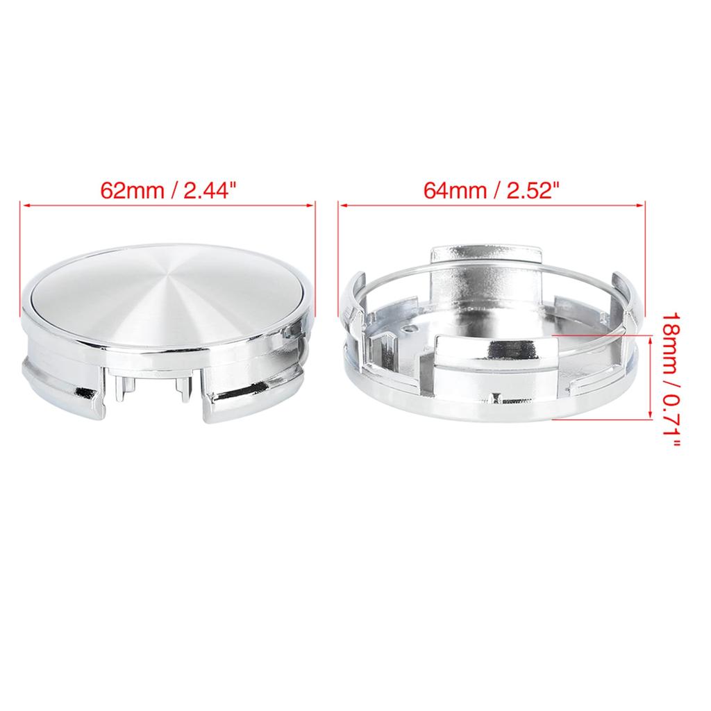 uxcell Колпак ступицы колеса, Центральный колпак колеса, Крышка ступицы, 2,4 дюйма (62 мм), 4