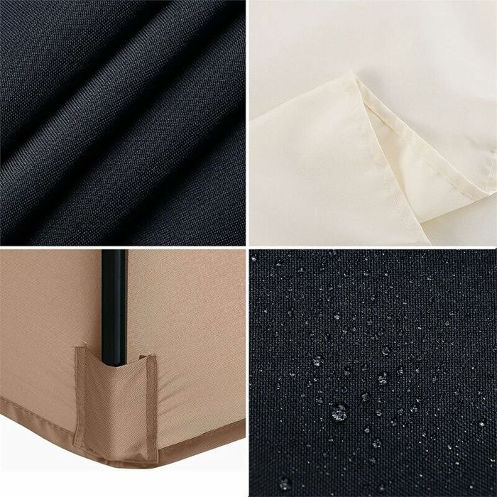 Housse de rechange pour parasol 3 m - 6 baleines - Imperméable anti-UV - Beige (AIMOONSA)