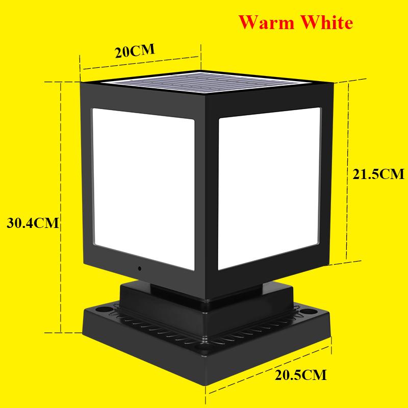 Солнечный фонарь, столбчатая лампа, наружный водонепроницаемый солнечный столб, головной светильник, солнечный ландшафтный столбик, светильник для декора двора виллы