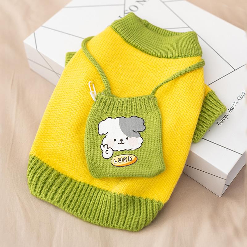 Осенне-зимняя теплая вязаная сумка для кошек, милый свитер для лысых кошек, плюшевая собака, чем медведь, одежда для домашних животных