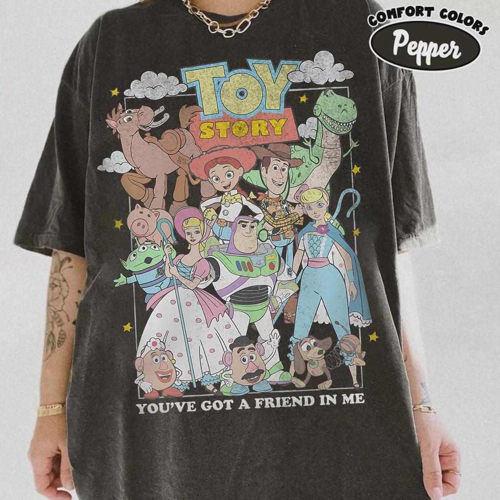 Retro You've Got A Friend In Me Comfort Colors Shirt, Disney Family, Woody Buzz Toy Story Party, Toy Story Land Shirt, Disney Pixar Shirt