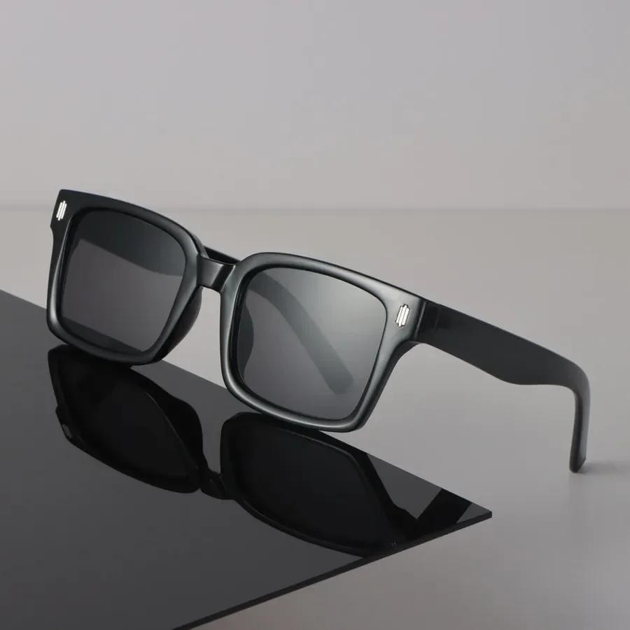 Дизайнерские квадратные солнцезащитные очки Женские Мужские Винтажные Черные Солнцезащитные очки Модные Личностные Очки Зеркальные линзы Сексуальный Бренд