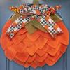 Autumn Pumpkin Wreath Farmhouse Fall Decor with Berry Accents Halloween Thanksgiving Front Door