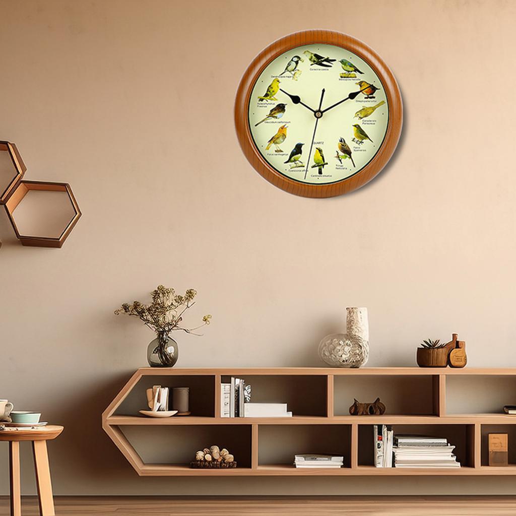 Круглые настенные часы 10 дюймов Часы с боем Поющие птицы Настенные часы Рождество с музыкой