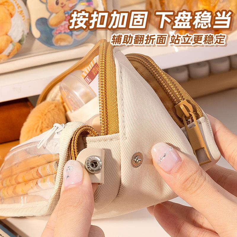 Новый треугольный пенал 2025 года для учениц начальной школы, с высокой ценностью и большой вместимостью, прозрачный пенал для учеников средней школы