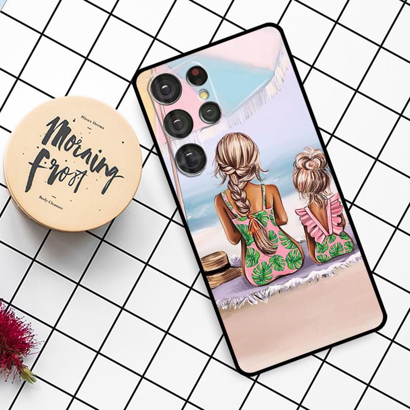 Super Mom Baby Girl Son Daughter Case For Samsung Galaxy S23 S10 S9 S8 Note 10 Plus Note 20 S22 Ultra S20 FE S21 FE Phone Cover