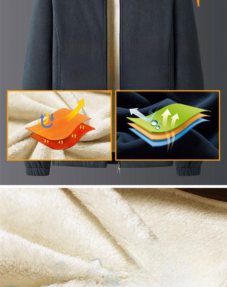 Men's Polar Fleece Jacket - Autumn & Winter Casual Plush Cardigan