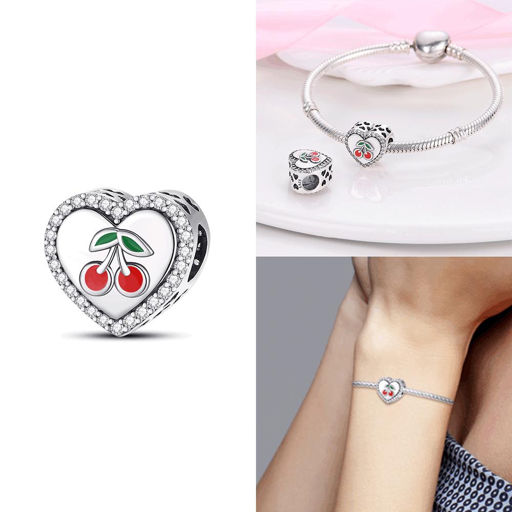 Изысканные оригинальные медные шармы-подвески в виде клубники, вишни, яблока, авокадо, фруктов, бусина, подходят для браслетов DIY, ювелирные изделия на день рождения, изысканный подарок