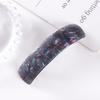 Korean Trendy Acetate Plaid Hair Clip - Colorful Curved Design for Bangs