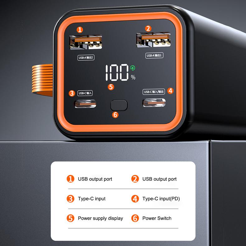 66 Вт 20000 мАч внешний аккумулятор большой емкости супер быстрая зарядка мобильного телефона универсальный