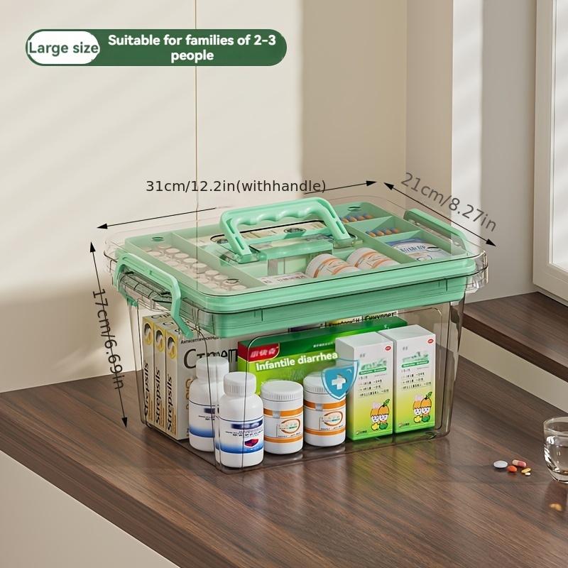 Многоуровневая модульная система хранения из полипропилена - портативный органайзер для аптечек первой помощи, контейнер для аптечек по уходу на дому с ручкой